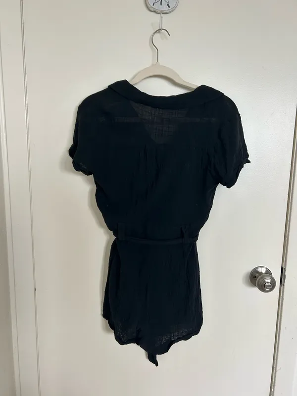 Princess Polly Black Linen Romper - Image 4