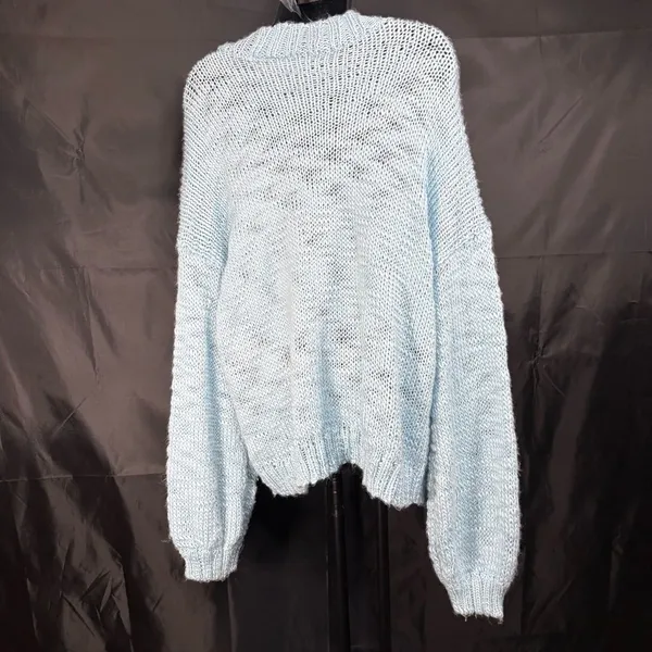 Make + Model Light Blue Sweater with Alpaca Design L over side Size L - Image 5
