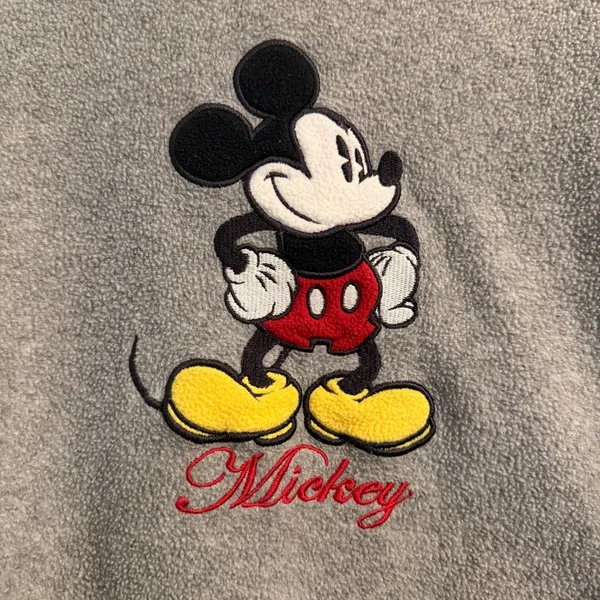 Disney Mickey Mouse Fleece Sweatshirt Gray XL Vintage Oversized‎ Casual - Image 2