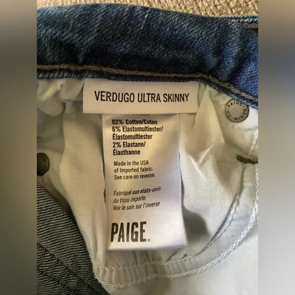 PAIGE Verdugo ultra Skinny distressed jeans size 23 - Image 6