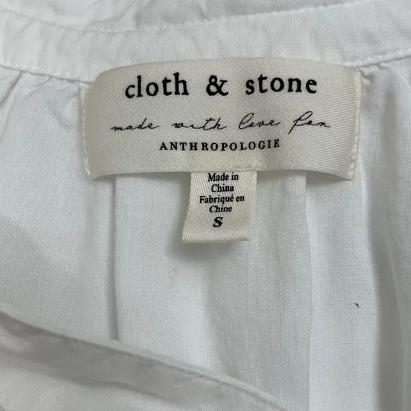 Anthropologie Cloth & Stone Becky Blouse‎ S White Boho Pirate Classic Capsule - Image 5