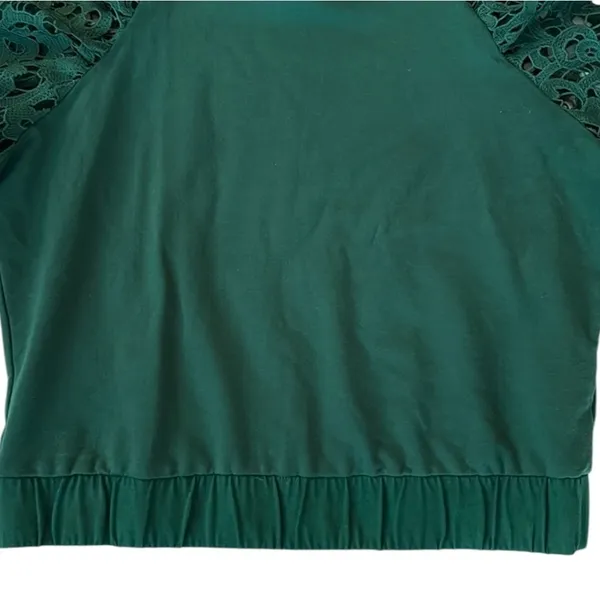 Like New Anthropologie Dolan Lace Puff Sleeve Sweatshirt Top Green Size Small - Image 7