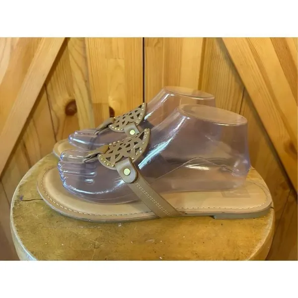 DV Dolce Vita Sandals Womens 10 Gionna Slip On Sandals Brown Faux Leather - Image 2