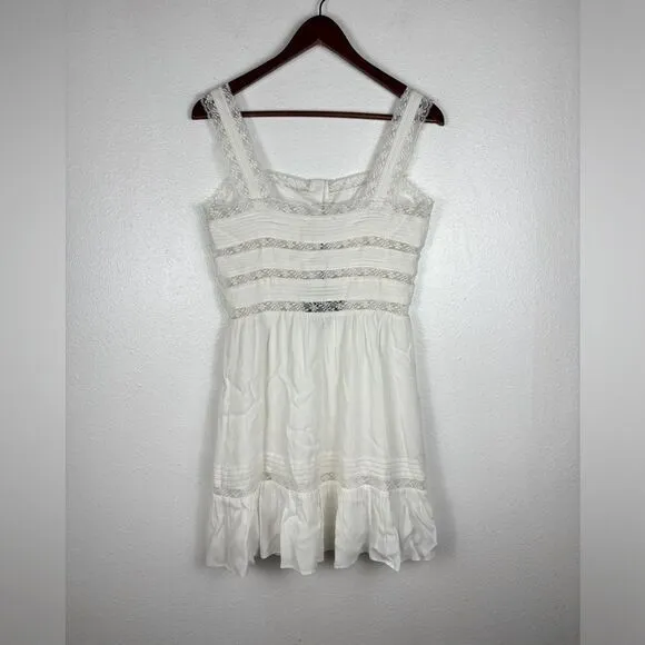 Storia NWT‎ White Lace Buttons Mini Babydoll Dress Women's Small - Image 6