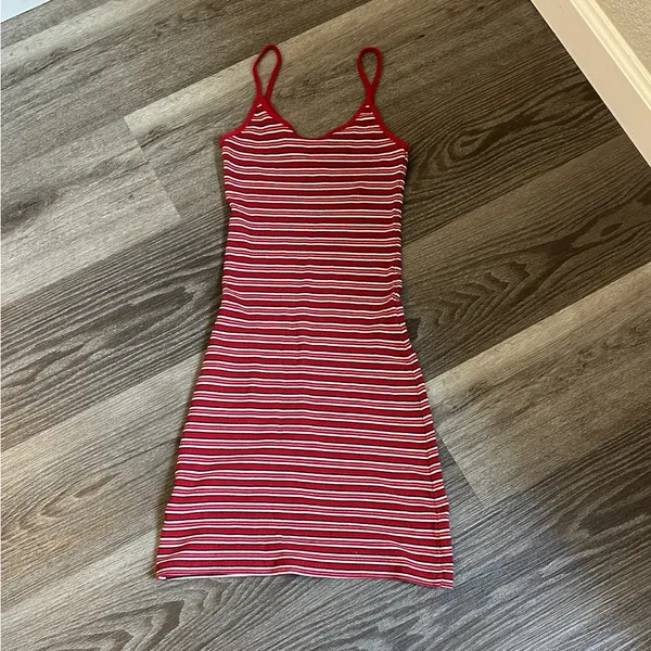Brandy Melville Red and White Striped Top - Image 2