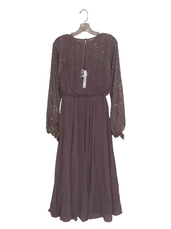 NEW ASOS DESIGN midi dress with linear yoke embellishment in mauve US 4 - Image 11