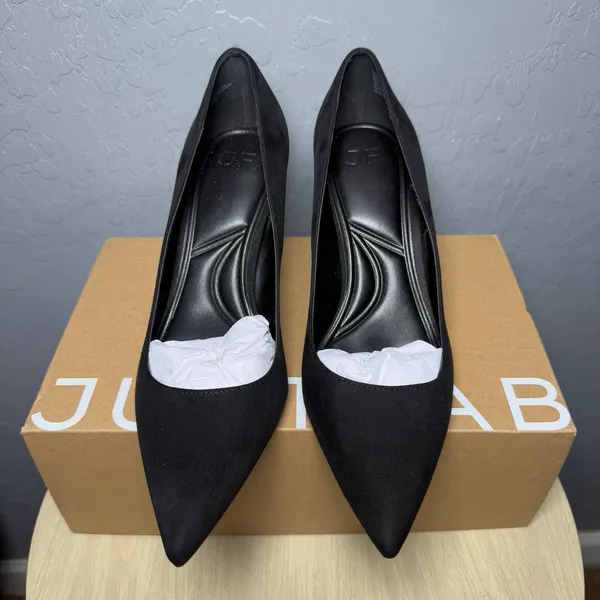 JustFab Women's Closed Toe Pointed Toe High Stiletto Women Elsie, Black, US 9 - Image 3
