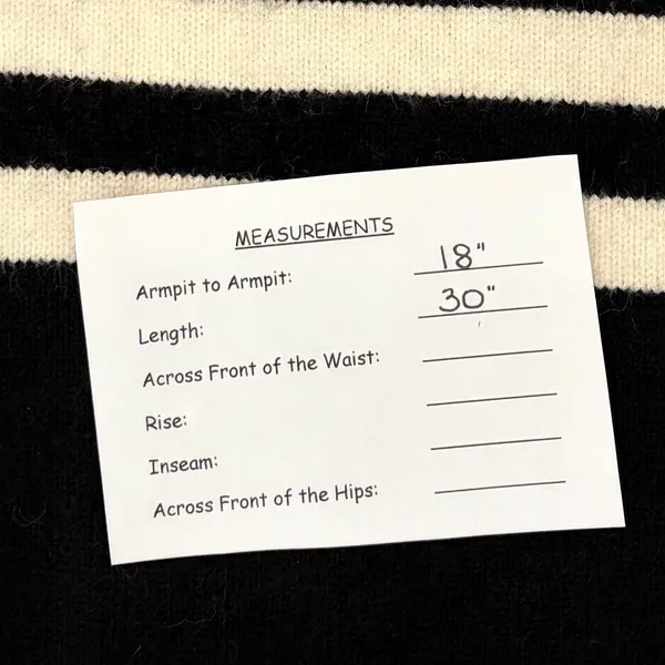ANTHROPOLOGIE Rebekah Sweater Black White Stripe Tunic Pullover Knitwear Medium - Image 15