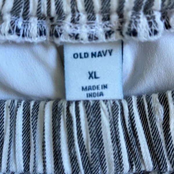 Old Navy Womens XL Blue White‎ Striped Off Shoulder Ruffle Sleeve Mini Dress - Image 3