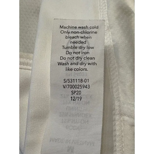 Athleta Rise Up Sports Bra Women M White High Impact Racerback 531118 Activewear - Image 6