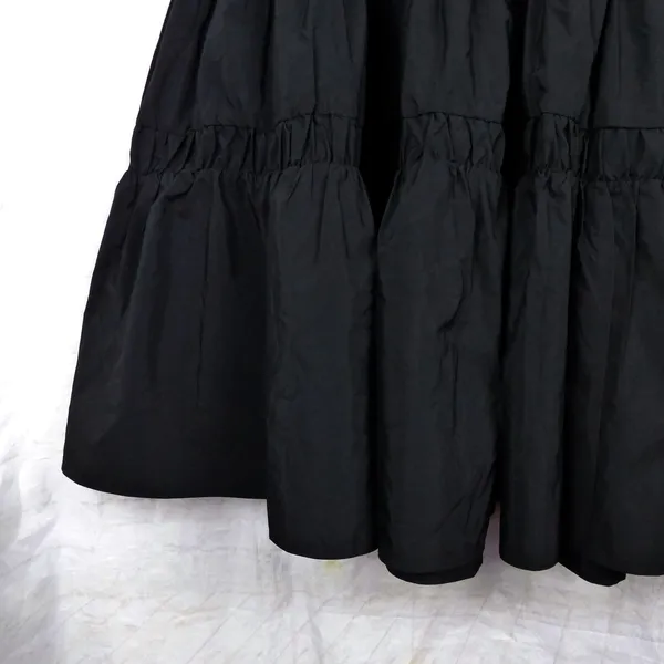Lulus Darling Flourish Tiered Midi Skirt Size L Black High A-Line Victorian Goth - Image 4
