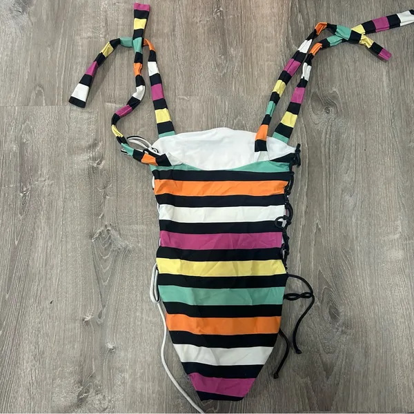 Lovers + Friends Revolve Take Me Away Stripe One Piece Swim Suit NWT Size S - Image 4