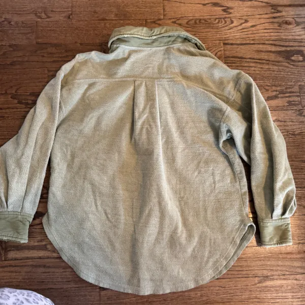 Free People Ruby Oversized Cotton Shaket XS Crunchy Granola Cottage Button Down - Image 4
