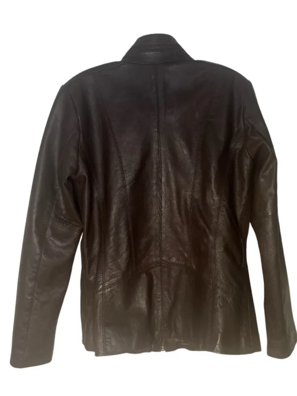 WILSONS LEATHER Brown Jacket Buttery Leather Moto Lined Womens Size Medium - Image 5