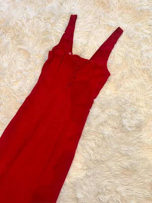 NEW REFORMATION Laine Red sleeveless midi dress sz 4 - Image 8