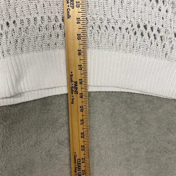 Madewell Sweater‎ Womens XS White Relaxed Open Stitch Tee Crewneck Crop NV254 - Image 6