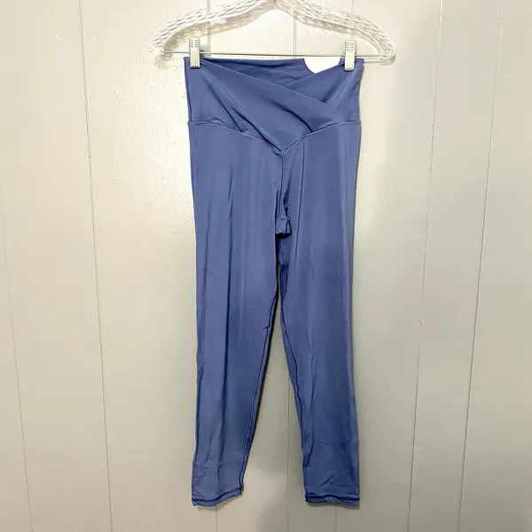 Aerie Offline Blue Crossover Real Me High Rise Athletic 7/8 Leggings L - Image 2