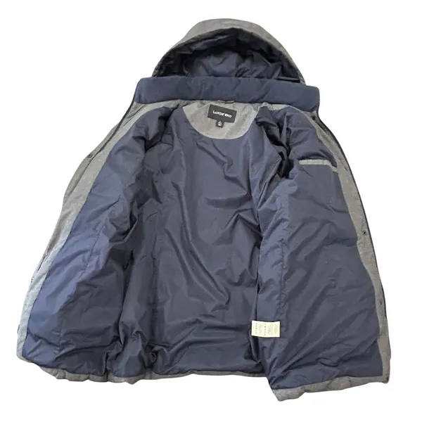Lands' End Heather Blue Puffer Coat Hooded Winter Jacket 80% Down Gorpcore - Image 4