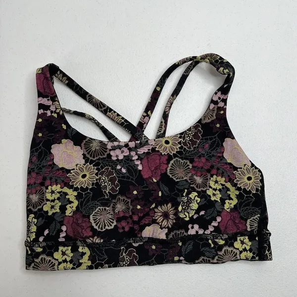 Lululemon Size 4 Energy Bra Fluorolace‎ Multi Medium Support Stretch B / C Cup - Image 4
