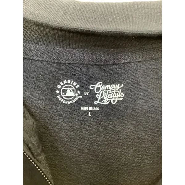 Atlanta Braves MLB Women Quarter Zip‎ Cropped Sweatshirt Navy Red Campus Life - Image 2