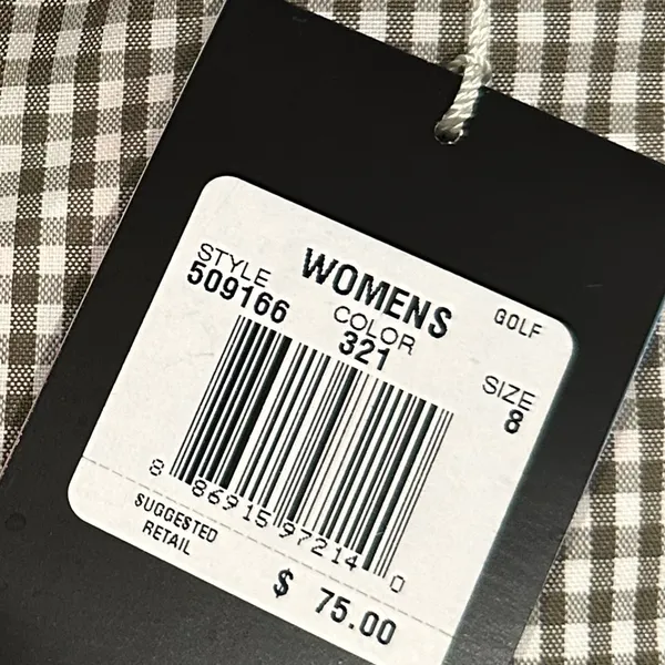 Nike Golf Sport woman’s plaid orange brown skirt 8 Dri-Fit - Image 4