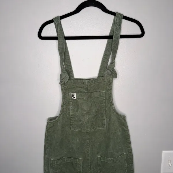 Lucy & Yak Corduroy Overalls Women US 2 Green Excellent Organic Cotton Dungarees - Image 5