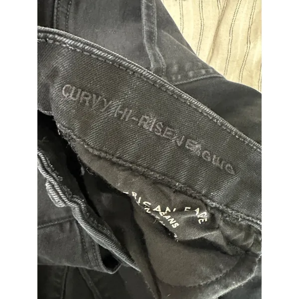 American Eagle Black Wash Curvy Hi-Rise Jegging Denim Stretch Jeans Womens‎ 8 - Image 7
