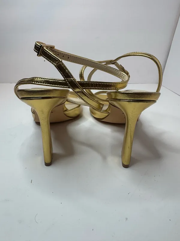 QIY Gold Metallic Stiletto Heels Women's Size 9 - Image 4