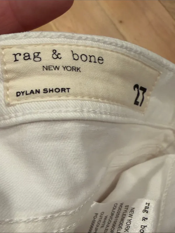 rag & bone Dylan White Cutoff Denim Shorts 27 - Image 3
