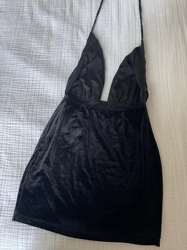 Tobi Black Velvet Dress - Image 8