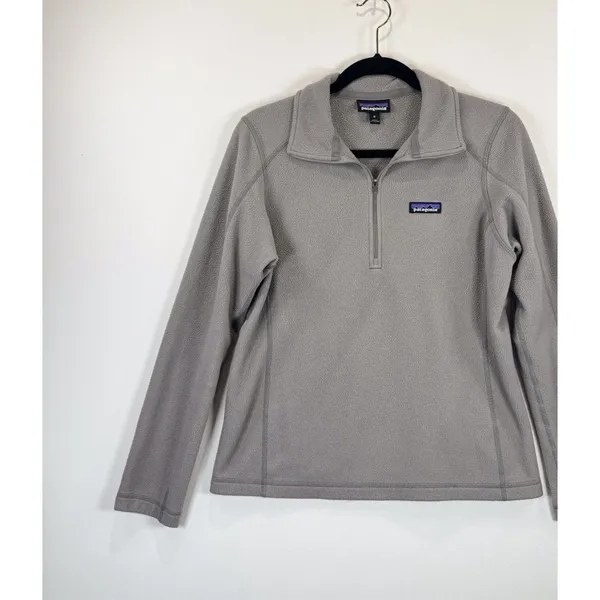 Patagonia Womens Jacket Gray Micro D 1/4 Zip Fleece Pullover Outdoor Medium - Image 5