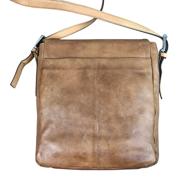 FOSSIL Classic VTG Leather Messenger Crossbody Shoulder Bag Brown Timeless Boho - Image 3