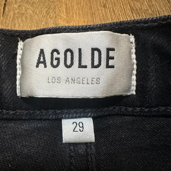 AGOLDE Riley Long Jean in Compilation Distressed Black Straight Jeans Size 29 - Image 5