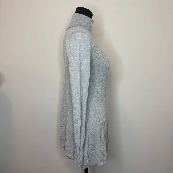 Apt. 9 Light Gray Ribbed Turtleneck Long-Sleeve Dress - Image 2