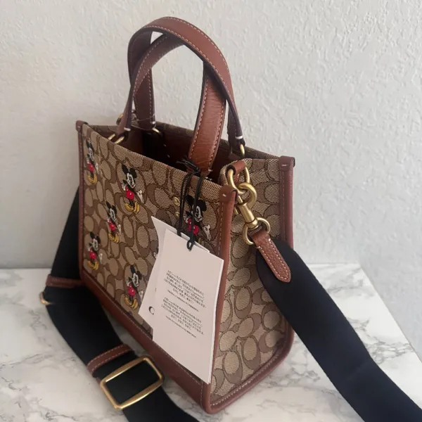 Disney X Coach Dempsey Tote 22 In Signature Jacquard With Mickey Mouse cm199 - Image 2