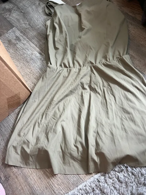 NWT Halara size L, draped backless, g-hook, 2-in-1 side pocket mini dress - Image 5