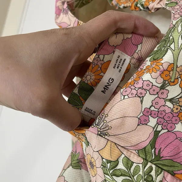 Mango MNG Orange floral scoop neck romper size XS -seen on TV! - Image 7