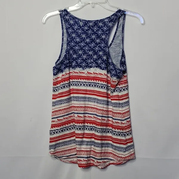 Lucky Brand sequin embellished racer back tank top 4th of July top sz Medium - Image 5