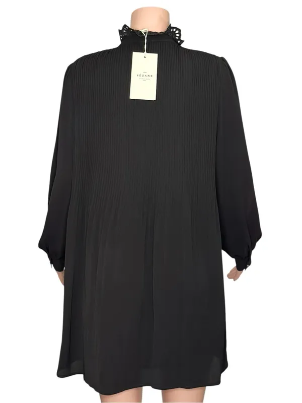 SÉZANE Camelia Long Sleeve Mini Dress, Black, FR42/US10 - Image 7