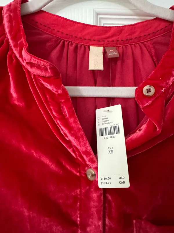 Anthropologie Pilcro Velvet Button Down Blouse - Image 3