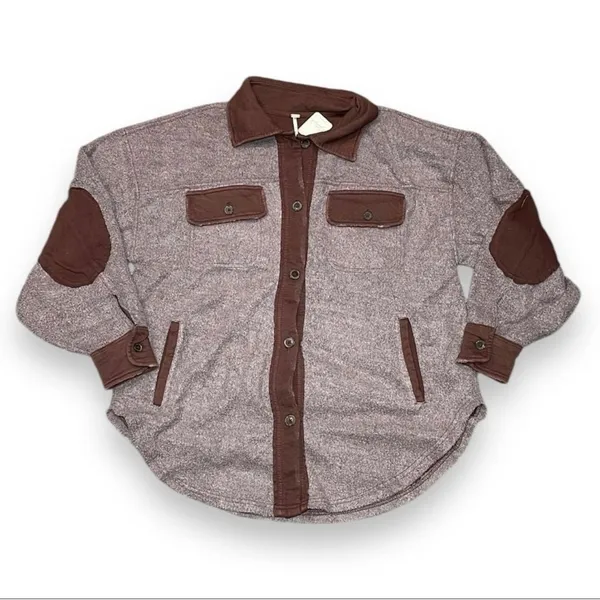 Free People‎ Shacket Oversized Button Down Utility Jacket Textured Cotton Blend - Image 6