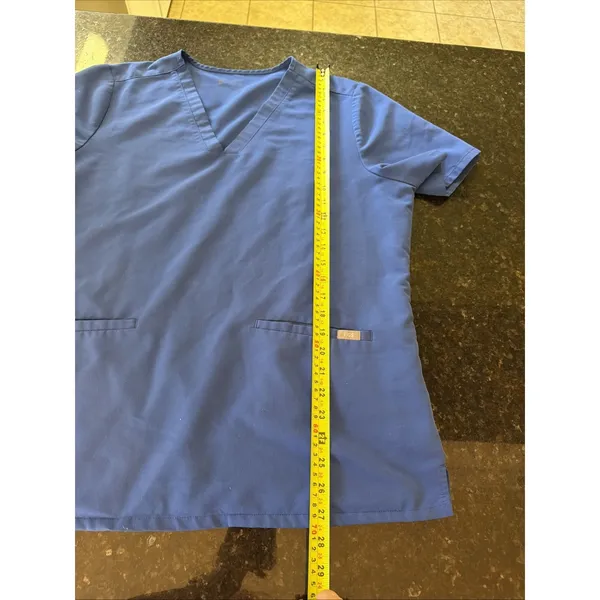 figs casma three-pocket scrub top Women's Sz 2XL Blue 3453 XXL Nurse Doctor READ - Image 5