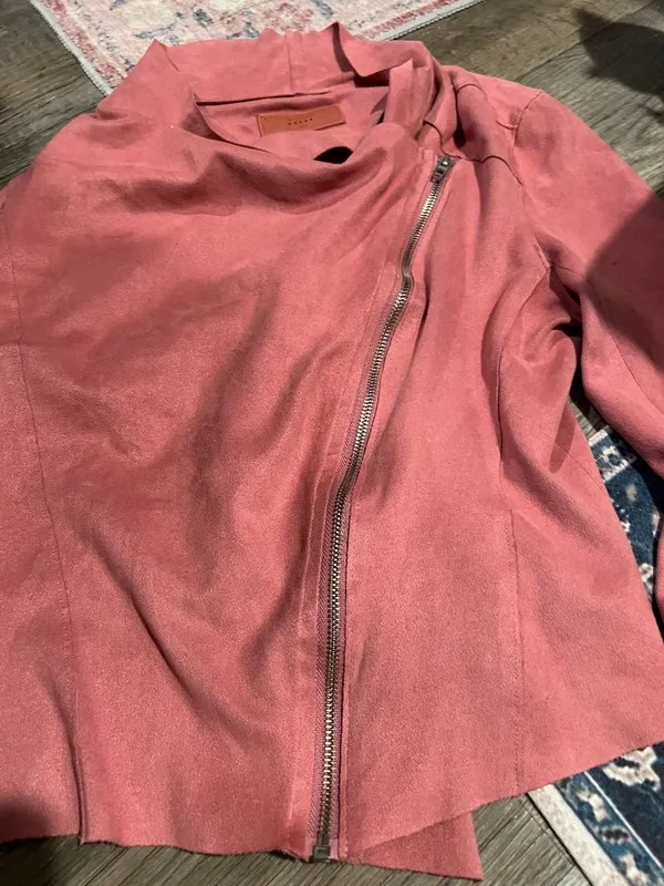 BlankNYC Rare Blush Pink Suede Moto‎ Jacket M - Image 6