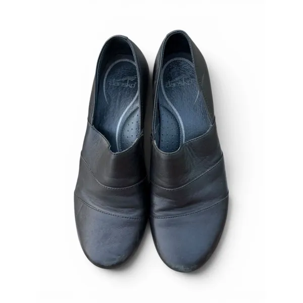 Dansko Tenley Black Leather Clogs Slip On Comfort Shoes EU 40 Nurse Career Class - Image 3