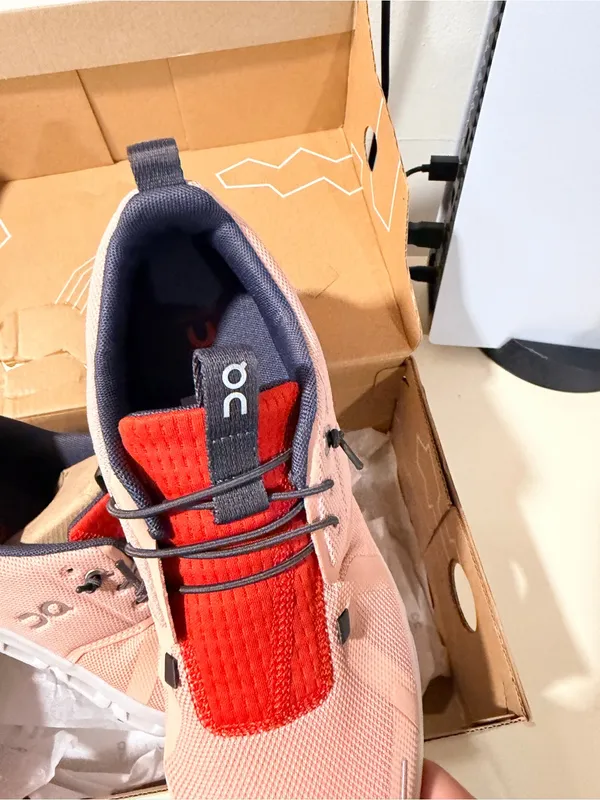 On Pink and Red Lightweight Athletic Sneakers - Image 8