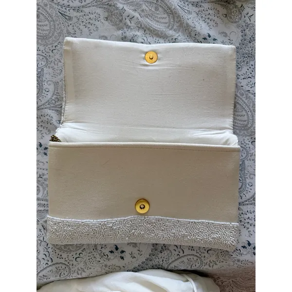 Beaded Bride Clutch White - Image 4
