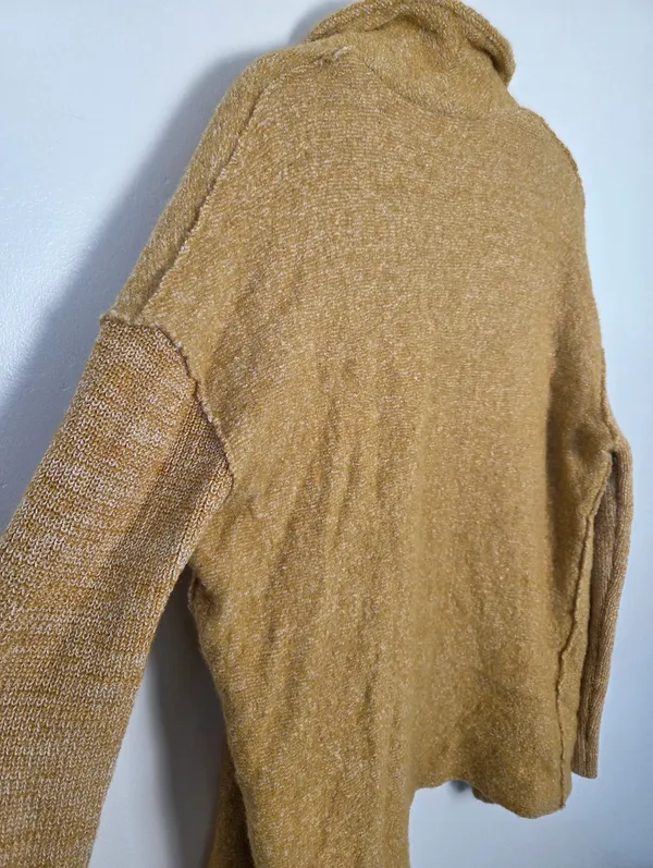 Cynthia Rowley Wool Blend Cardigan Shawl Collar Sweater Golden Mustard Small - Image 9