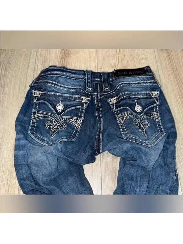 Rock revival sora capri crop cropped Women’s Blue Jeans denim - Image 3