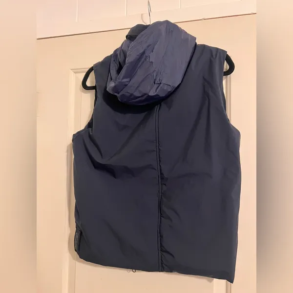 Bomboogie $252 Puffer Vest Hooded Hoodie Fall Navy Blue‎ Primaloft Nautical - Image 3