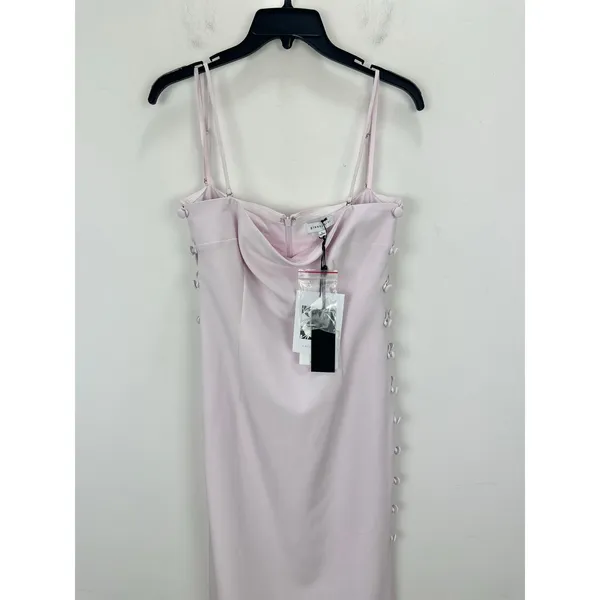 Gianni Bini Caelynn Bell Tori Dress Midi Crepe Side Cutout Light Ballet US 8 NWT - Image 8